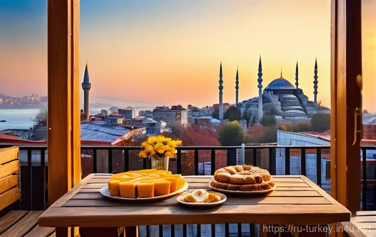 튀르키예 주요 도시별 숙소 리뷰 - **Prompt 1: Istanbul Rooftop Morning**
    "A serene and elegant woman, in her late 20s, with a warm...