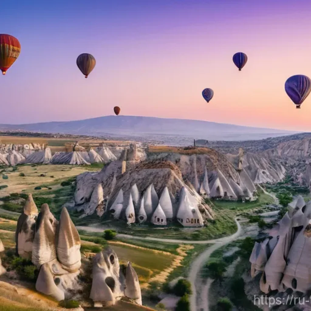 튀르키예 카파도키아 열기구 투어 - **Prompt:** A breathtaking wide-angle shot of hundreds of colorful hot air balloons ascending over t...