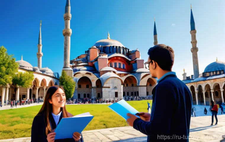 튀르키예에서의 예술과 인문학 강좌 - **Prompt 1: Cultural Immersion in Historical Istanbul**
    "A vibrant, wide-angle shot of a diverse...