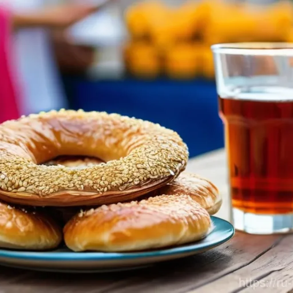 튀르키예에서의 단기 여행 코스 - **Prompt:** A vibrant and bustling Turkish street food scene, capturing the authentic local experien...