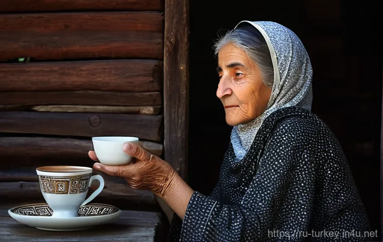 튀르키예에서의 커피 관련 여행 - **Warm Turkish Hospitality with Coffee and Sweets**
    A vibrant, inviting scene depicting a multi-...