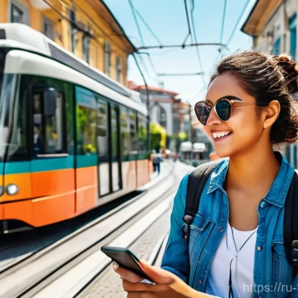 튀르키예 여행 중 필수 애플리케이션 - **Urban Navigation and Discovery in Istanbul:**
    A vibrant, sunlit scene featuring a young adult ...