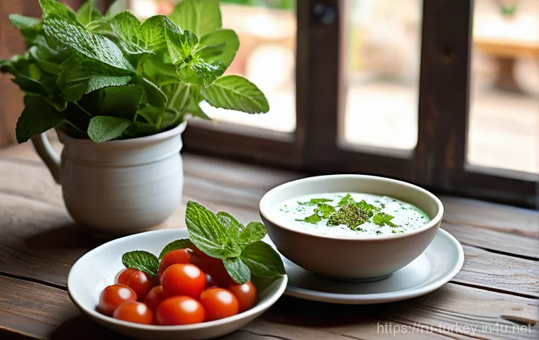 튀르키예 음식의 다양한 향신료 - A close-up, high-detail, realistic photo of a chef's hands, with clean fingernails, carefully sprink...