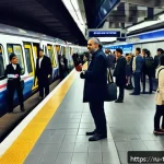 Home 21 튀르키예 대중교통 이용법 가이드 - A bustling Istanbul metro station during rush hour, with diverse passengers waiting on the platform ...