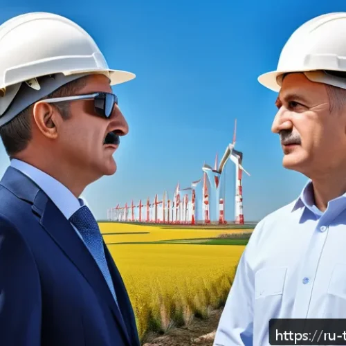 Home 17 튀르키예와 러시아의 외교 관계 - A detailed and realistic scene of a modern energy partnership between Turkey and Russia, featuring e...