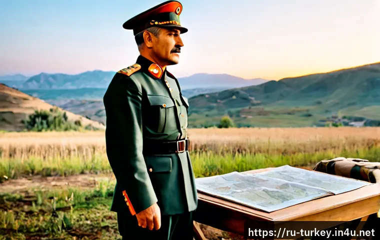 튀르키예의 독립운동과 민족 영웅 - Photorealistic historical scene of Mustafa Kemal Atatürk portrayed as a determined military leader d...